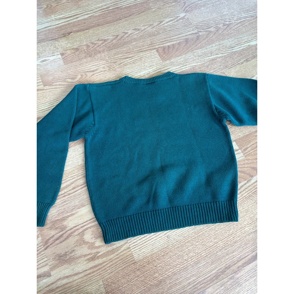 Vintage Hunter Green Sweater XS | Minimalist Crewneck Knit Normcore Grandpa Core - Picture 4 of 7
